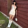 White Bow Design Top And Mini Skirt Set