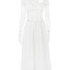White Buttoned Drawstring Crop Top and Midi Skirt Two Piece Set