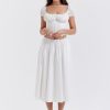 White Buttoned Drawstring Crop Top and Midi Skirt Two Piece Set
