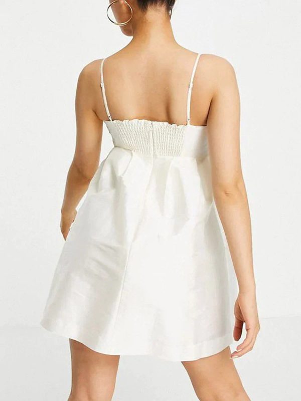 White Cami Bow Mini Dress