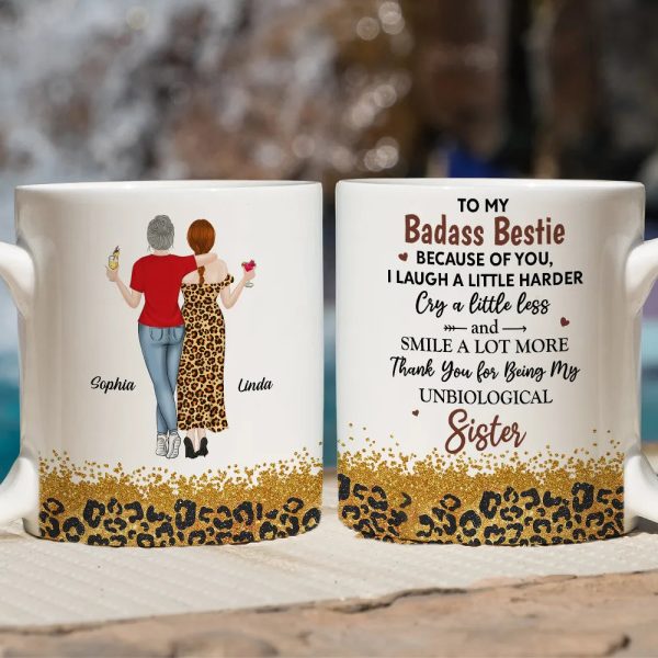 White Ceramic Mug for Best Friends Heartfelt Unbiological Sister Gift to Share Joy