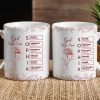 White Ceramic Mug with Bible Verses and Blue Floral Design, Faithful and Heartwarming Gift