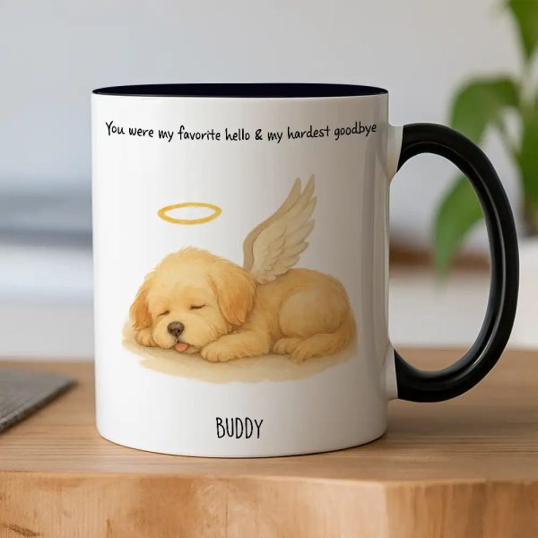 White Ceramic Pet Memorial Mug Personalized Sympathy Gift