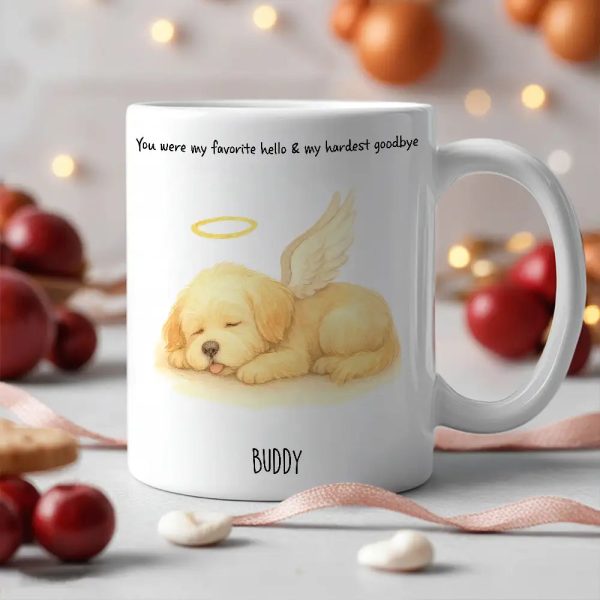 White Ceramic Pet Memorial Mug Personalized Sympathy Gift