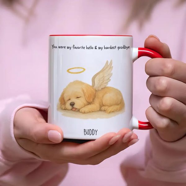 White Ceramic Pet Memorial Mug Personalized Sympathy Gift