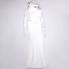 White Corset Cut Out Top And Maxi Skirt Set