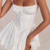 White Corset Lace Flare Mini Dress