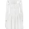 White Corset Lace Flare Mini Dress