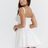 White Corset Lace Flare Mini Dress