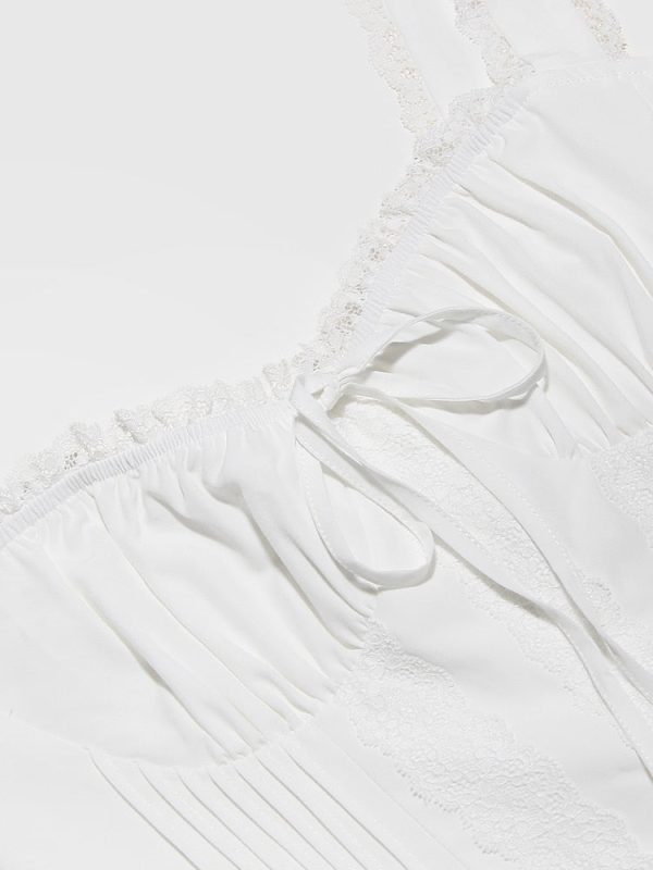 White Corset Lace Flare Mini Dress