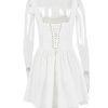 White Corset Lace Flare Mini Dress