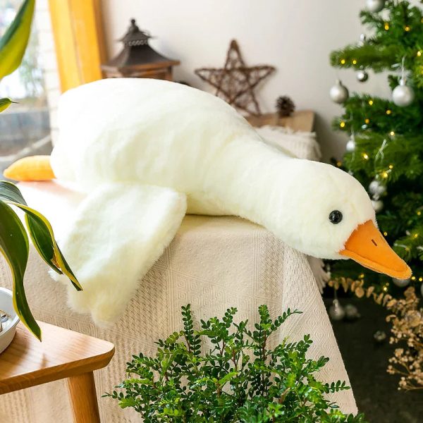 White Goose Plush Pillow Soft Stuffed Animal Toy for Kids