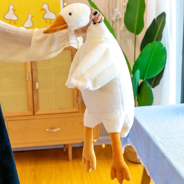 White Goose Plush Pillow Soft Stuffed Animal Toy for Kids