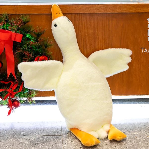 White Goose Plush Pillow Soft Stuffed Animal Toy for Kids
