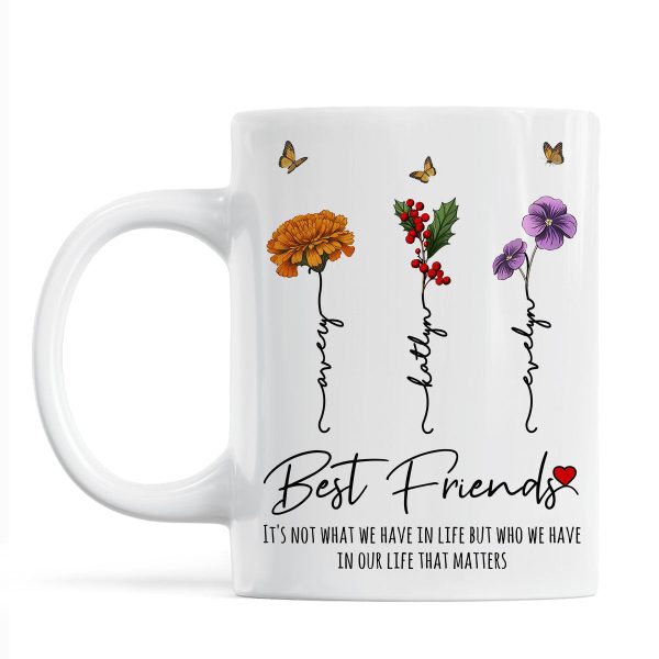 Who We Have In Our Life That Matters Birth Month Flowers Personalized Mug, Gift For Besties, Sisters