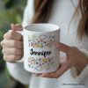 Wildflowers Personalized Mug, Flowers Custom Gift with Name for Women