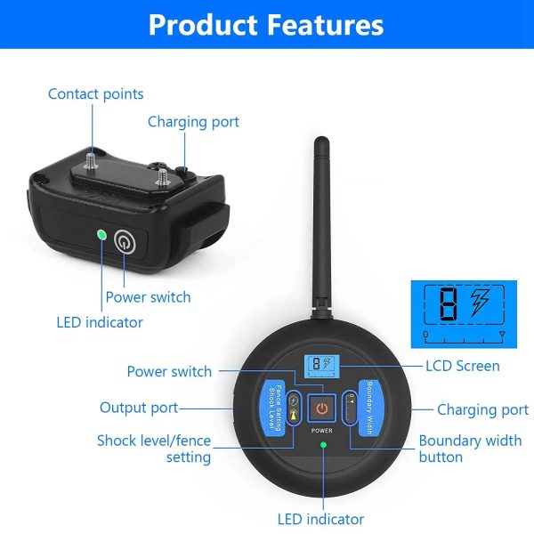 Wireless Dog Fence, Electric Dog Collar Fence