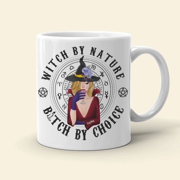 Witch By Nature Bitch By Choice-Personalized Coffee Mug- Gift For Halloween- Witch Coffee Mug