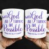 With God All Things Are Possible, Religious Quote - Personalized Custom Coffee Mug - FTH063_MG