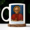 With You I Am A Christian, For You, I Am a Bishop, Stained Glass Bishop Design - Personalized Custom Coffee Mug - FTH082_MG