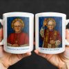 With You I Am A Christian, For You, I Am a Bishop, Stained Glass Bishop Design - Personalized Custom Coffee Mug - FTH082_MG