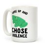 Woke Up And Chose Violence Frog Coffee Mug