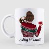 Woman Survive On Wine And Peeking Dog Personalized Coffee Mug