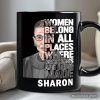 Women Belong In All Places Personalized Mug, Ruth Bader Ginsburg Quote Feminist Gift with Custom Name