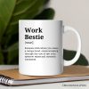 Work Bestie Definition Personalized Mug, Funny Coworker Gift with Custom Name