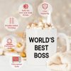 World's Best Boss Coffee Mug, Funny Office Gift for Boss Men Women, Boss Day Birthday Christmas Gift from Coworkers Employees