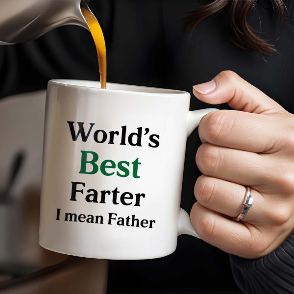 World's Best Farter I Mean Father Mug - Personalized Custom Coffee Mug - DAD022_MG