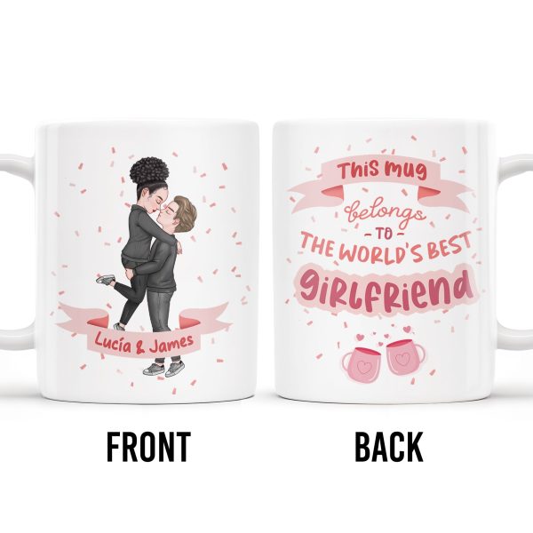 World's Best Girlfriend Romantic Couple Design - Personalized Custom Coffee Mug - CPL218_MG