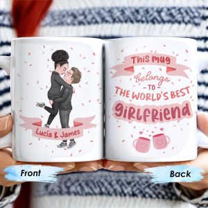 World's Best Girlfriend Romantic Couple Design - Personalized Custom Coffee Mug - CPL218_MG