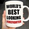 World's Best Looking Firefighter - Personalized Custom Coffee Mug - FIF002_MG