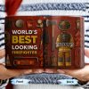 World's Best Looking Firefighter Gear and Helmet - Personalized Custom Coffee Mug - FIF045_MG