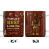 World's Best Looking Firefighter Gear and Helmet - Personalized Custom Coffee Mug - FIF045_MG