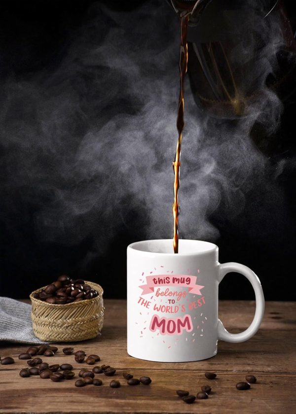 World's Best Mom Coffee Mug, Funny Gift for Mom from Daughter Son Kids Husband, Birthday Mother's Day Christmas Gift Idea