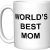 World's Best Mom Coffee Mug Gift for Mom from Daughter Son Kids