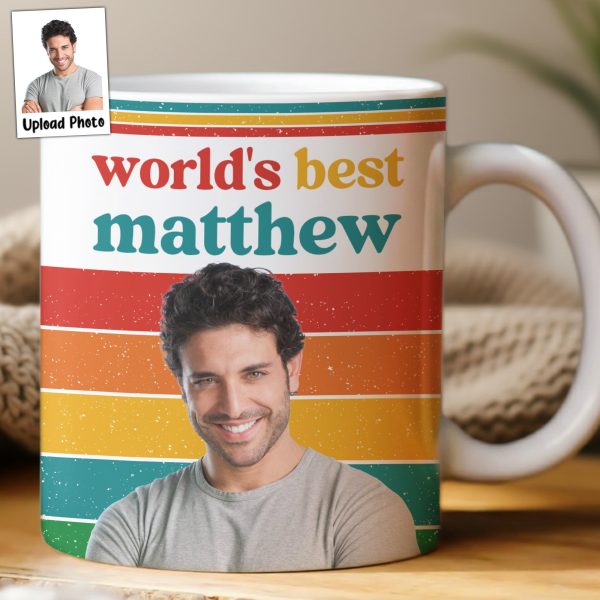 World's Best Retro Vintage Gift For Him Husband Son Friend Coworker - Personalized Photo Mug