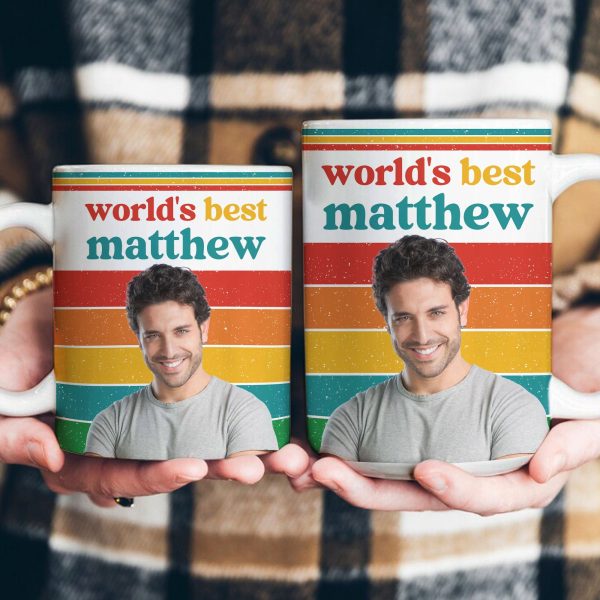 World's Best Retro Vintage Gift For Him Husband Son Friend Coworker - Personalized Photo Mug