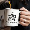 World's Okayest Golfer, Golf Flag and Distressed American Flag - Personalized Custom Coffee Mug - GOLF002_MG