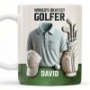 World's Okayest Golfer, Golf Shirt, Golf Clubs, Golf Cap - Personalized Custom Coffee Mug - FAM318_MG