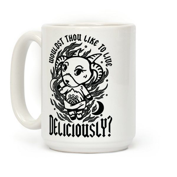 Wouldst Thou Like to Live Deliciously Animal Crossing Parody Coffee Mug