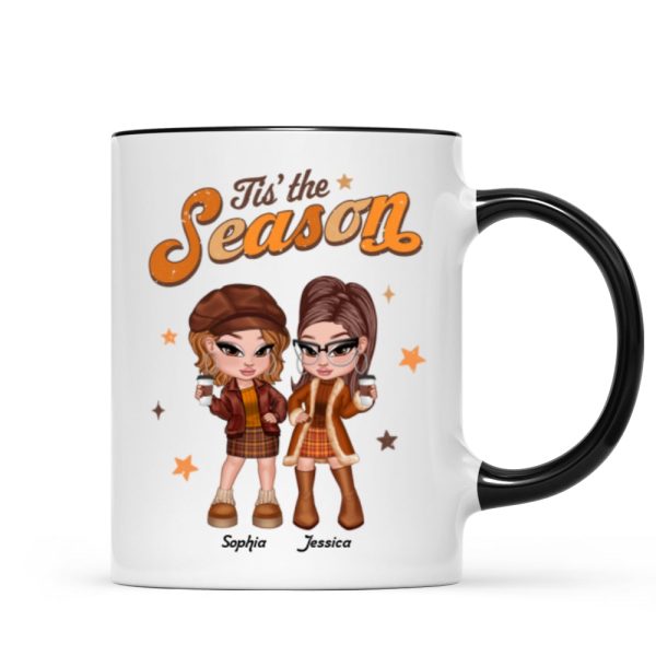 Y2K Besties Sisters Fall Season Retro Style Personalized Mug