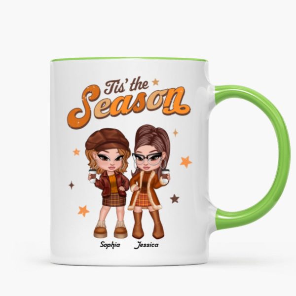 Y2K Besties Sisters Fall Season Retro Style Personalized Mug
