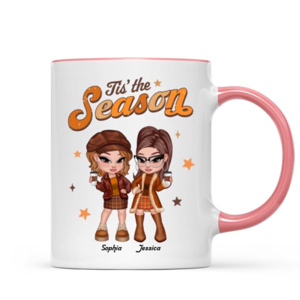 Y2K Besties Sisters Fall Season Retro Style Personalized Mug