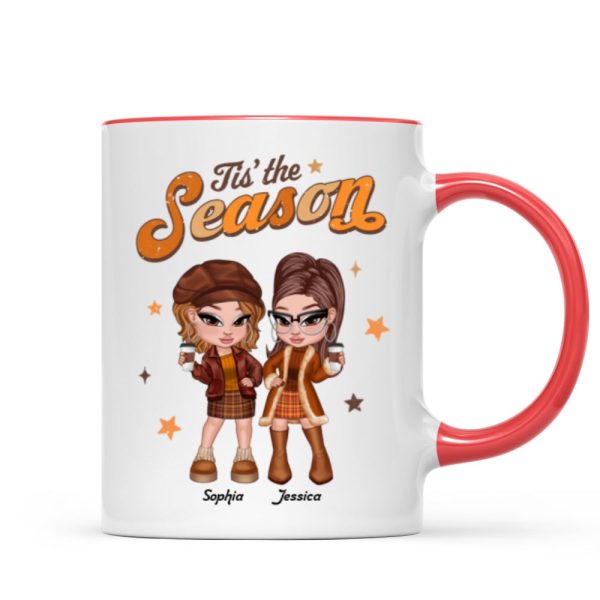 Y2K Besties Sisters Fall Season Retro Style Personalized Mug