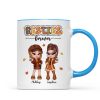 Y2K Fall Season Best Friends Sisters Colorful Pattern Personalized Mug, Gift For Besties