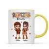 Y2K Fall Season Best Friends Sisters Colorful Pattern Personalized Mug, Gift For Besties