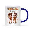 Y2K Fall Season Best Friends Sisters Colorful Pattern Personalized Mug, Gift For Besties